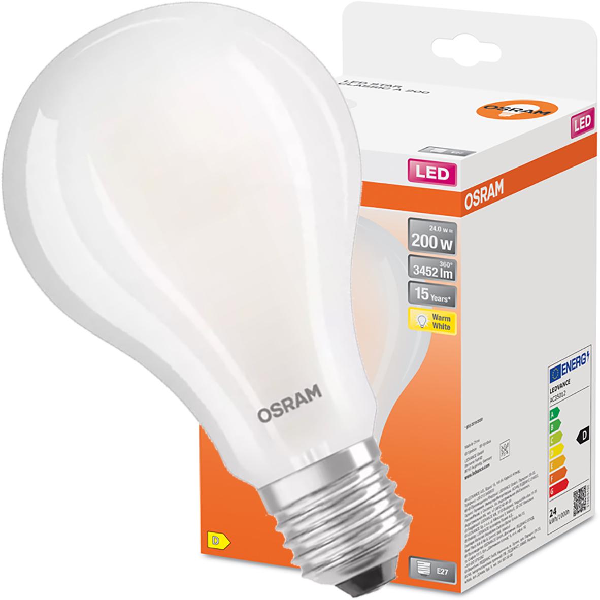 E27 LED MILK A60 24WTEPLÁ BIELA 360° FILAMENT OSRAM STAR
