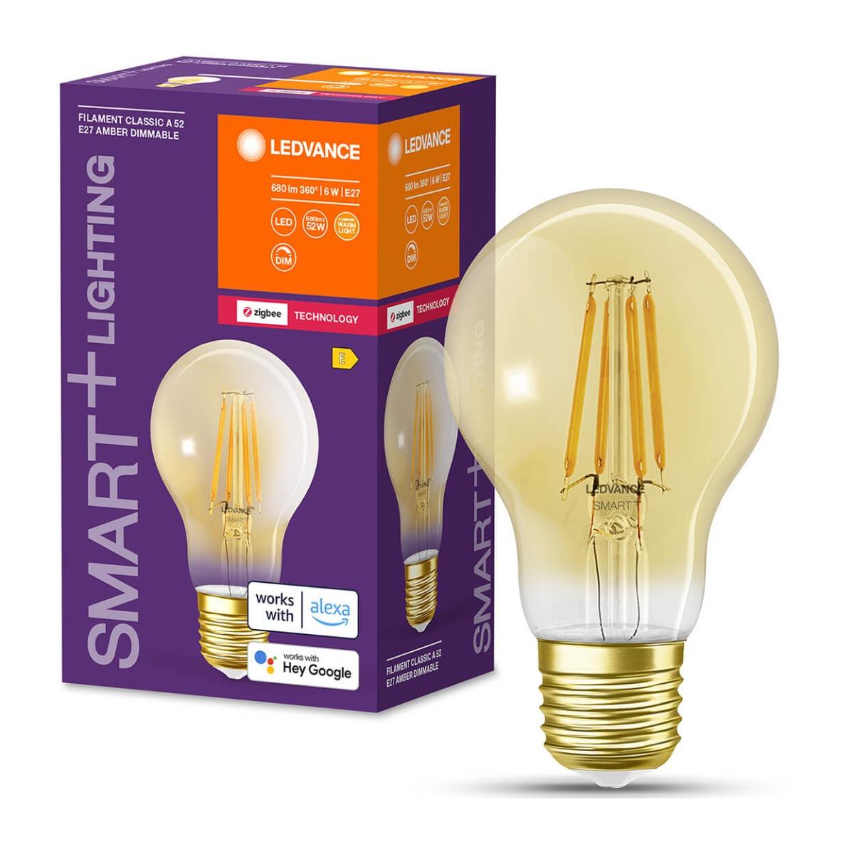 LED ŽIAROVKA E27 A60 6W 680LM 2400K WARM FILAMENT LEDVANCE SMART+ ZIGBEE DIMMABLE