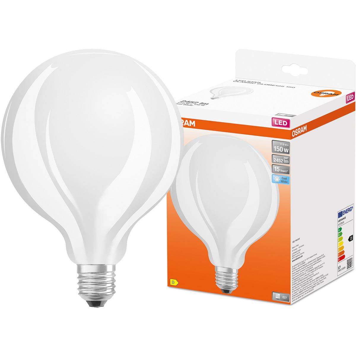 E27 LED MILK G125 17W NEUTRÁLNA BIELA 360° FILAMENT OSRAM STAR