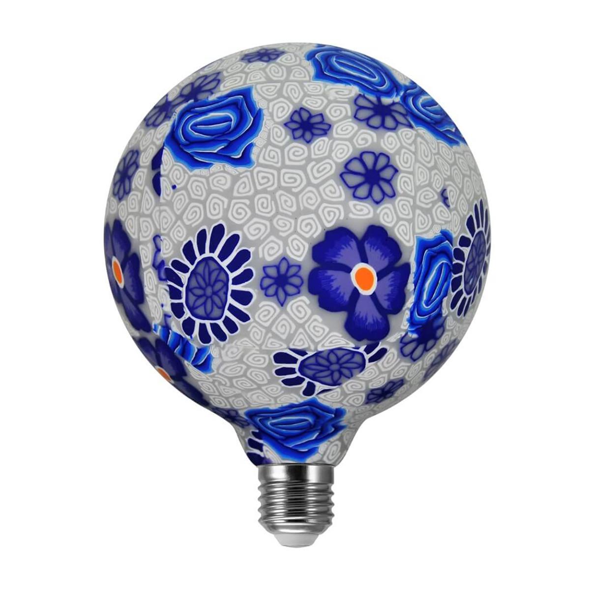 E27 LED G125 4W 2700K TEPLÁ BIELA 360° FILAMENT POLUX FOLK BLUE DEKORATÍVNA