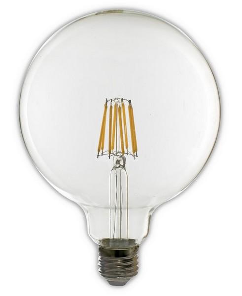 E27 LED FILAMENT 8W G125 TEPLÁ BIELA 