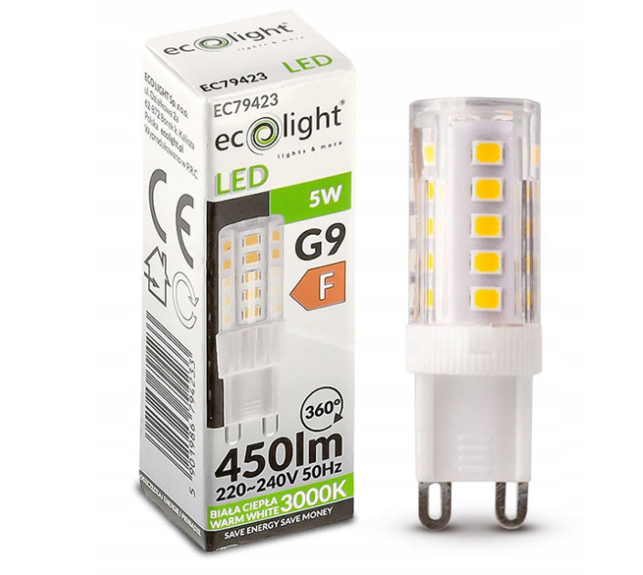 G9 LED 5W - TEPLÁ BIELA