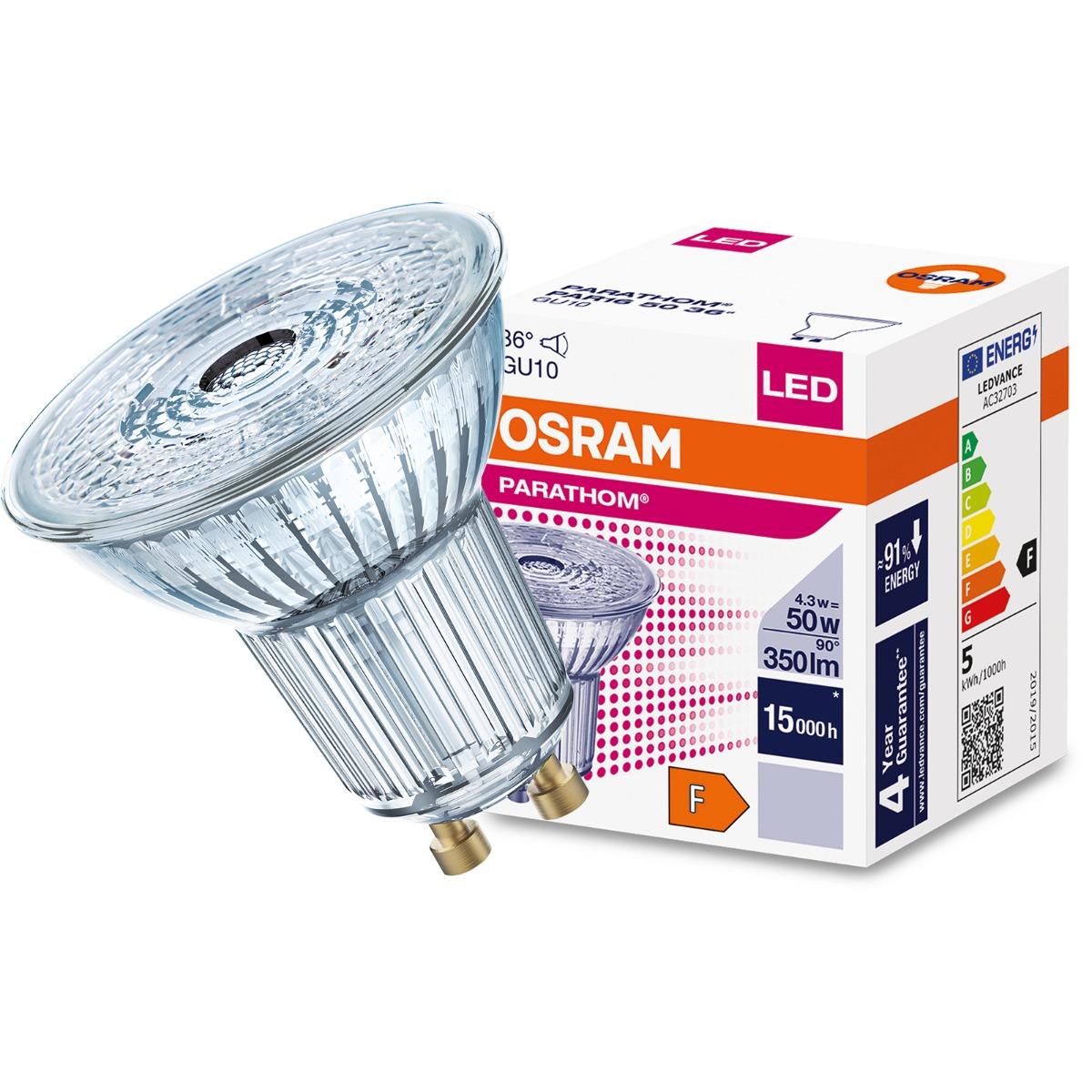 LED žiarovka GU10 4,3W = 50W 350lm 4000K Neutral 36° OSRAM Parathom