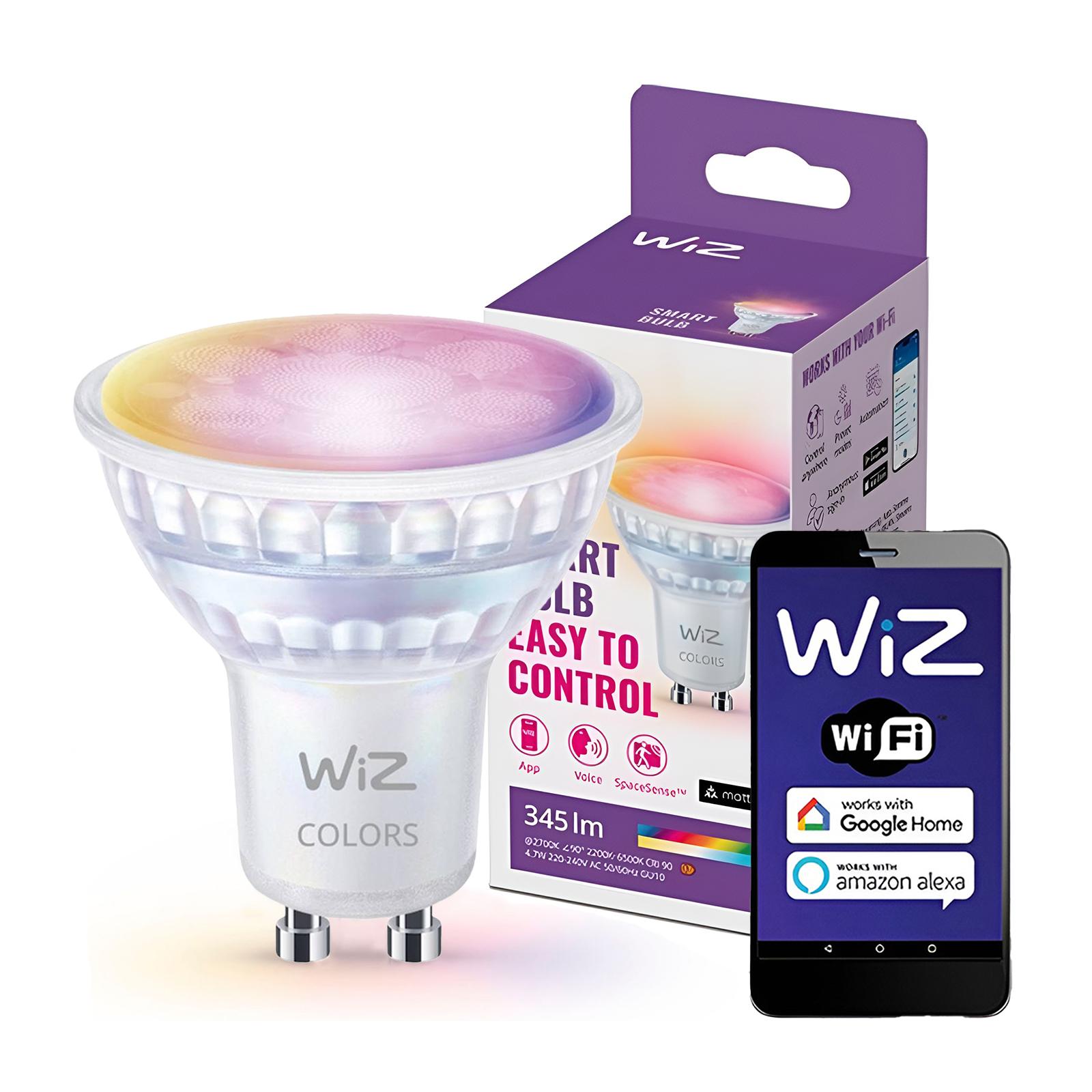 LED žiarovka GU10 PAR16 4,7W 2200-6500K + RGB SMART WiFi/Bluetooth WiZ