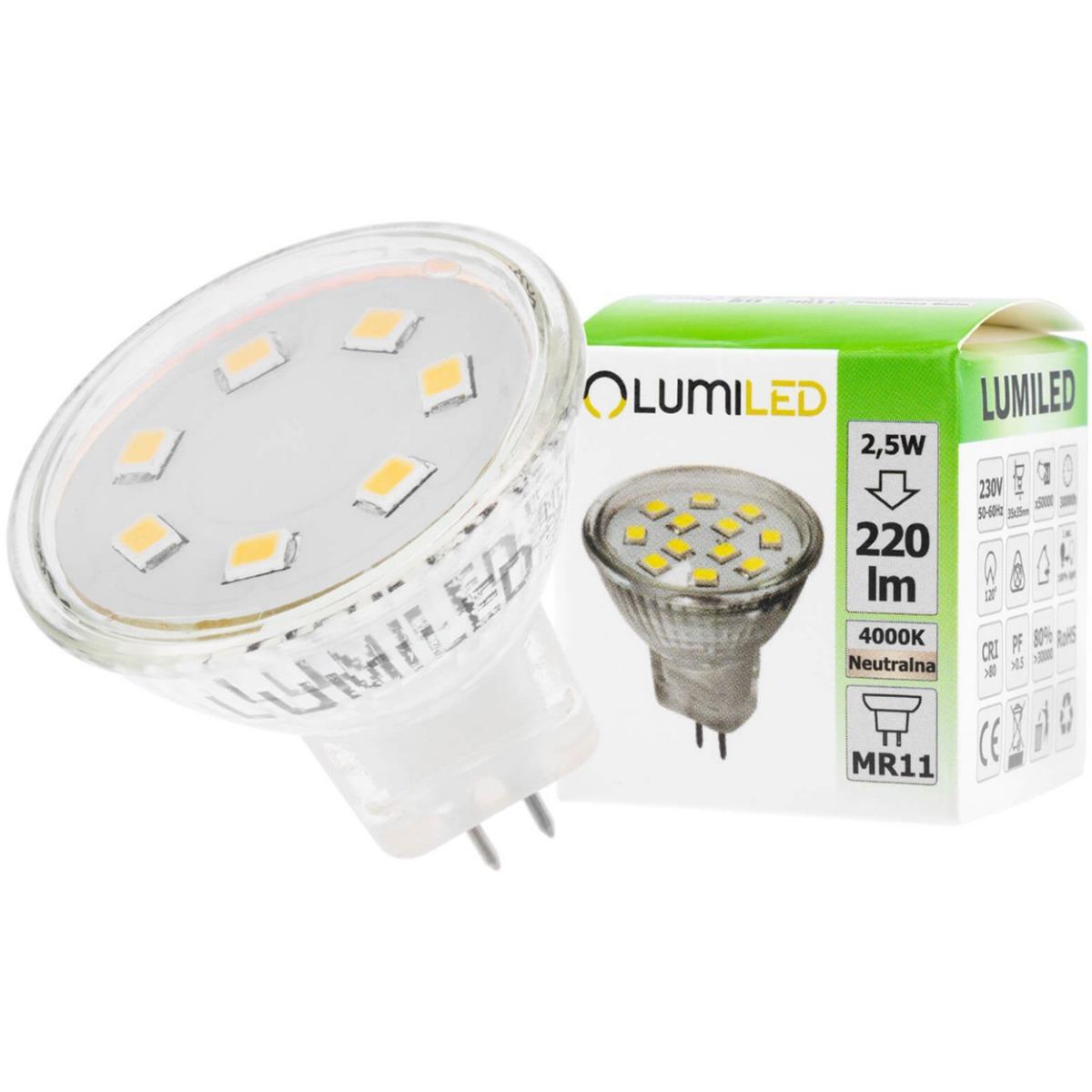 LED ŽIAROVKA GU5, MR11 2,5W 230V NEUTRÁLNA LUMI