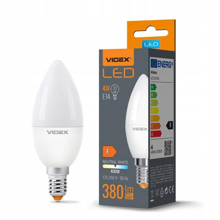 LED ŽIAROVKA VIDEX 4W NEUTRÁLNA BIELA E14 + ZÁRUKA 3 ROKY