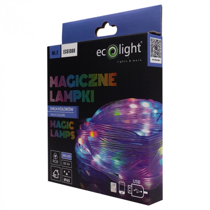 MAGICKÉ RGB LED LAMPY IP65 – 1 MILIÓN FARIEB, 200 LED, 10M, DC5V + Diaľkový ovládač