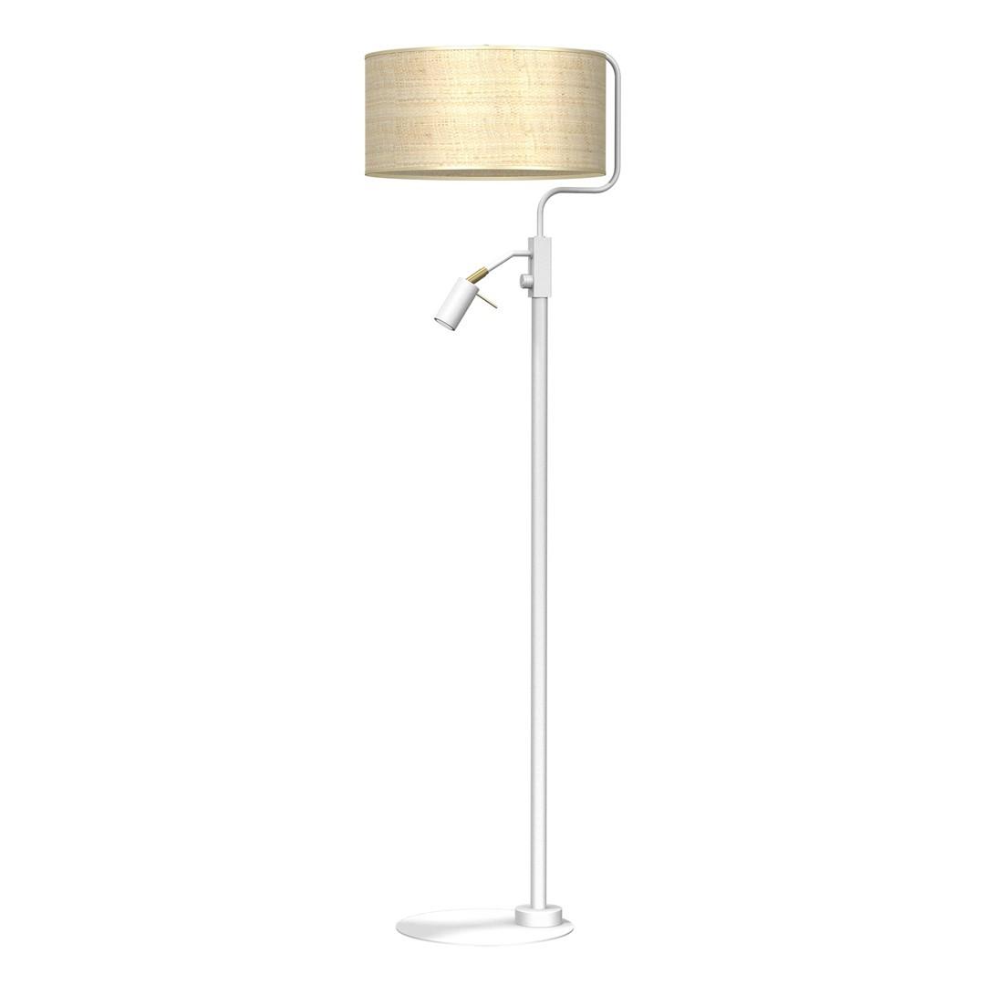 MARSHALL Biela ratanová stojaca lampa 1xE27 + 1x mini GU10 Milagro
