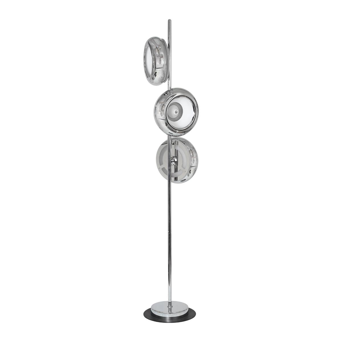 MERCURIO stojaca lampa chróm kruhy 36W LED IP20 Kov moderný štýl Milagro