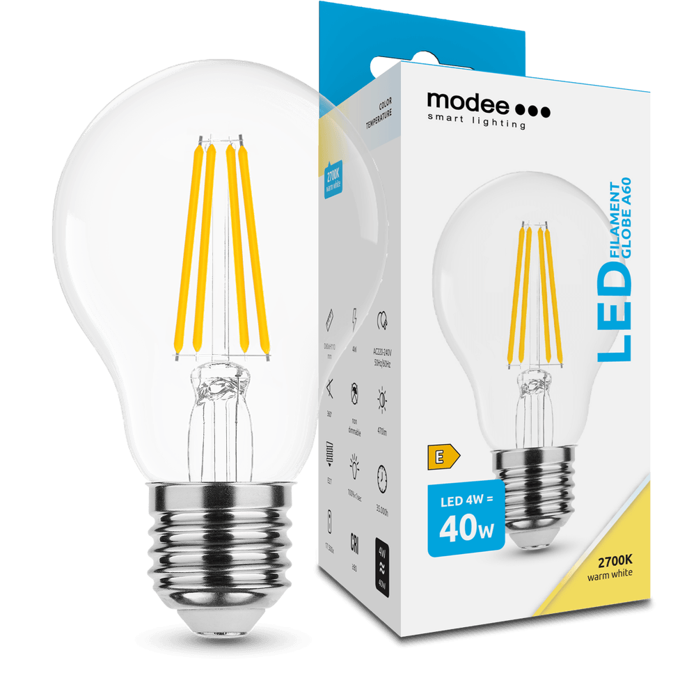 Modee Smart Lighting LED Filament Globe A60 4W E27