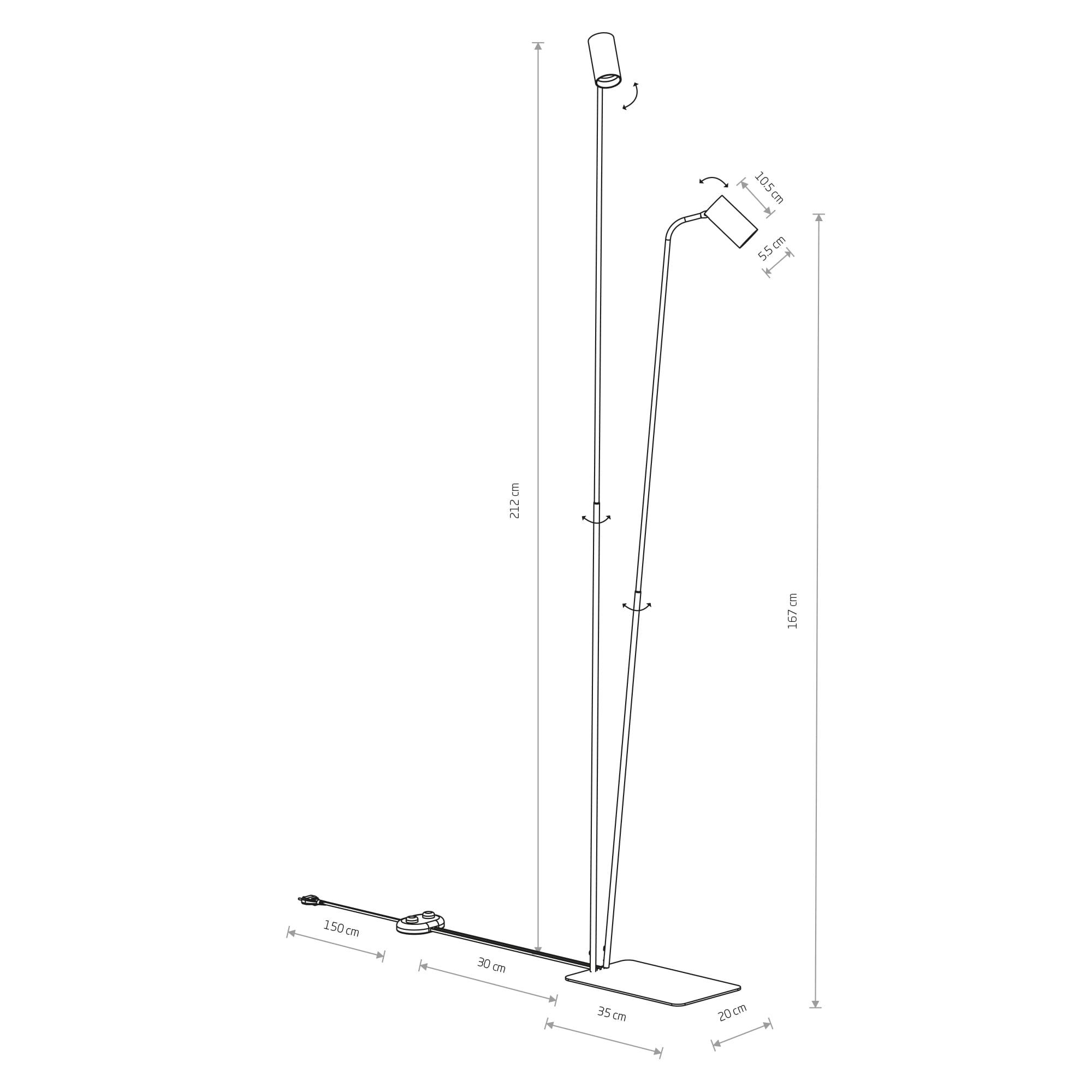 MONO II FL 7712 Nowodvorski Čierno-zlatá 2xGU10 Stojacia lampa Moderné