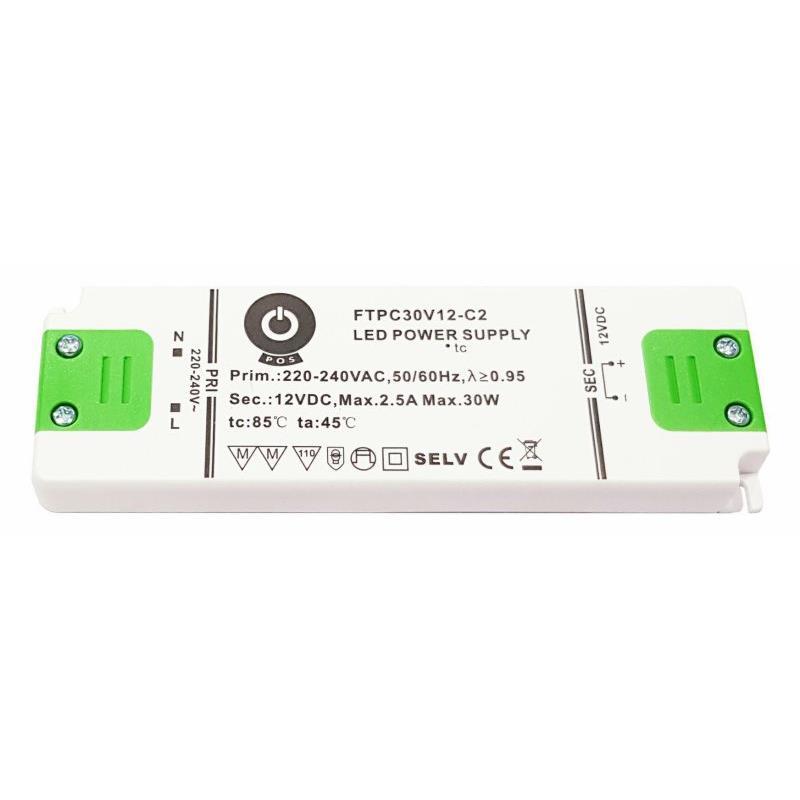LED ZDROJ MPL- FTPC 30W NÁBYTKOVÝ 12V DC