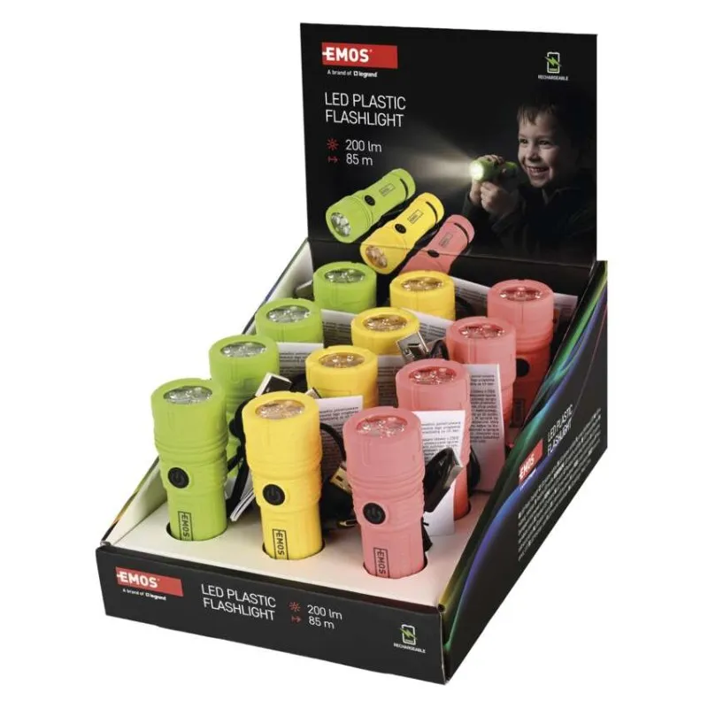 Nabíjateľná LED svietidlo, 200 lm, s, display box