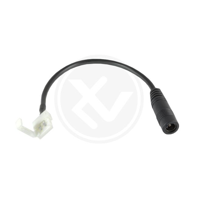 Napájací konektor 2,1/5,5 mm pre LED pásik, zdierka - 8mm zaklapávací konektor