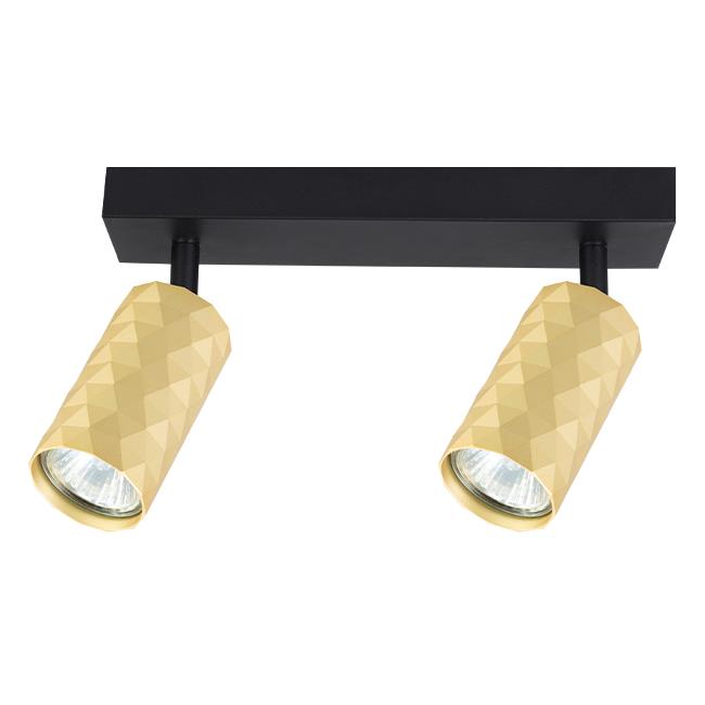 Nástenná lampa GU10 LED Glamour pohyblivá x2 GZ10 čierna+zlatá