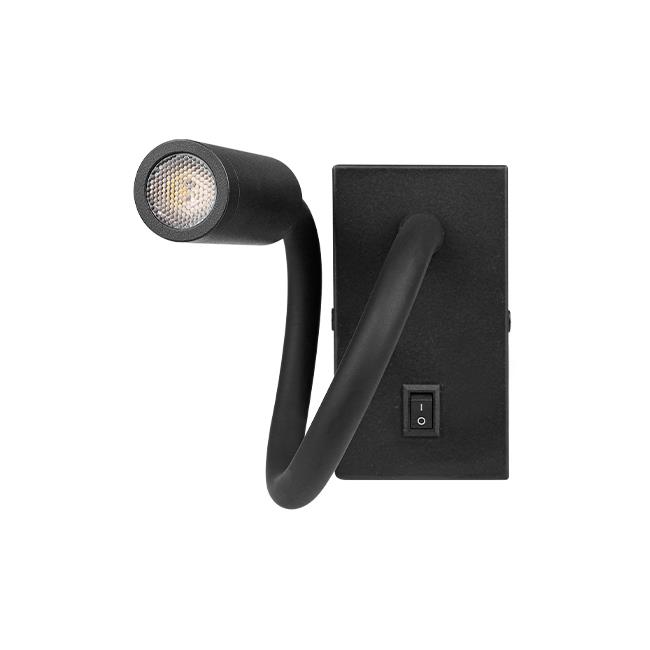 Nástenná lampa Leo LED 3W 4000K čierna