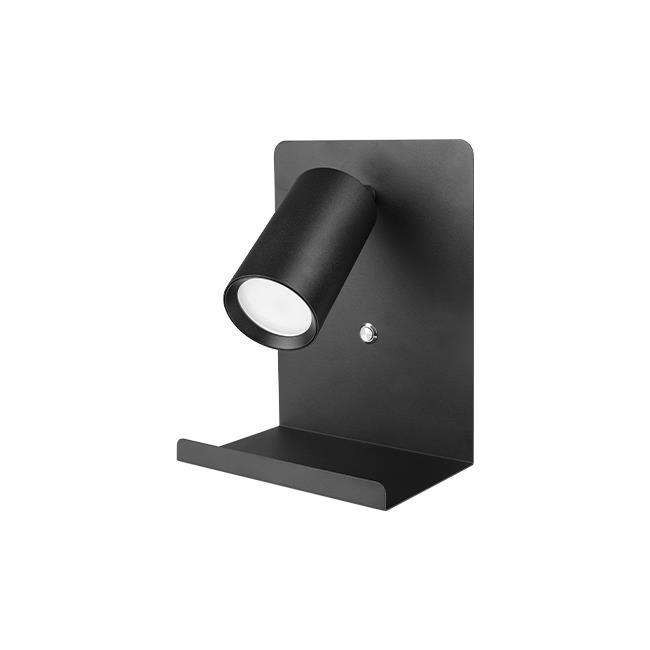 Nástenná lampa na čítanie Kaliso GU10 čierna s USB A	