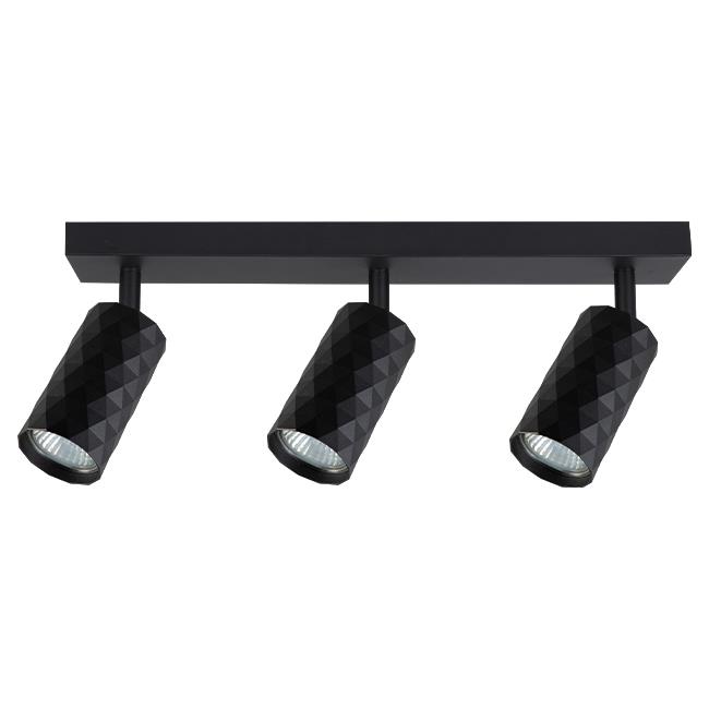 Nástenná LED lampa Glamour GU10, pohyblivá, 3 ks GU10, čierna