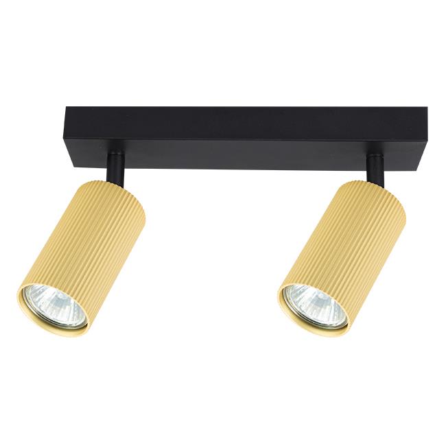 Nástenná LED lampa Lucerno GU10, pohyblivá, 2x GU10, čierna+zlatá