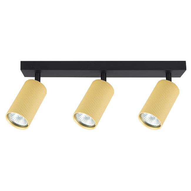 Nástenná LED lampa Lucerno GU10, pohyblivá, 3xGU10, čierna + zlatá