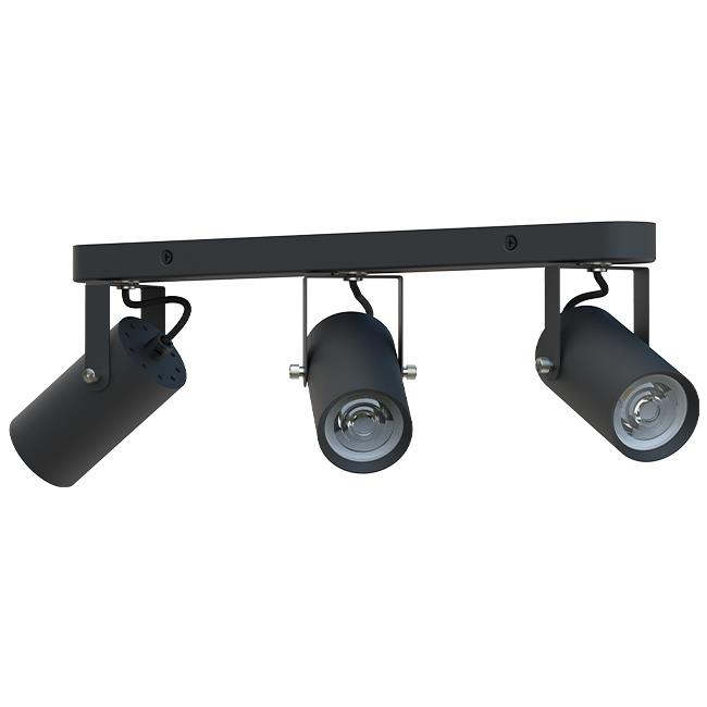 Nástenná LED lampa Simon GU10, pohyblivá, 3 ks GU10, čierna