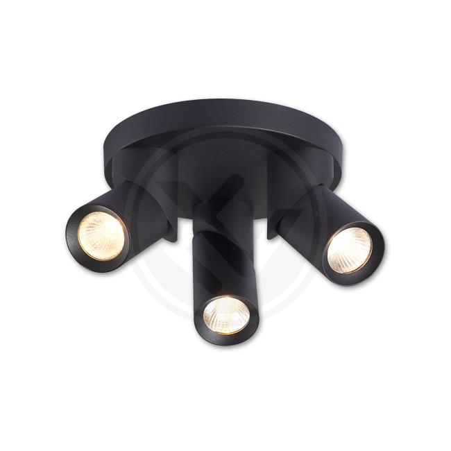 Nástenné svietidlo GU10 LED Rita pohyblivé x3 okrúhle čierne