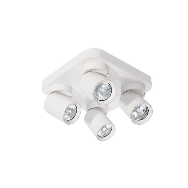 Nástenné svietidlo GU10 LED Timo pohyblivé x4 biele štvorcové