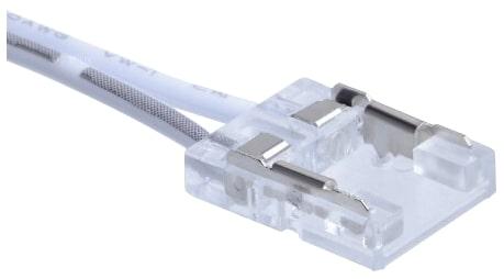 One End Konektor White Wire 8mm Pre COB Strip