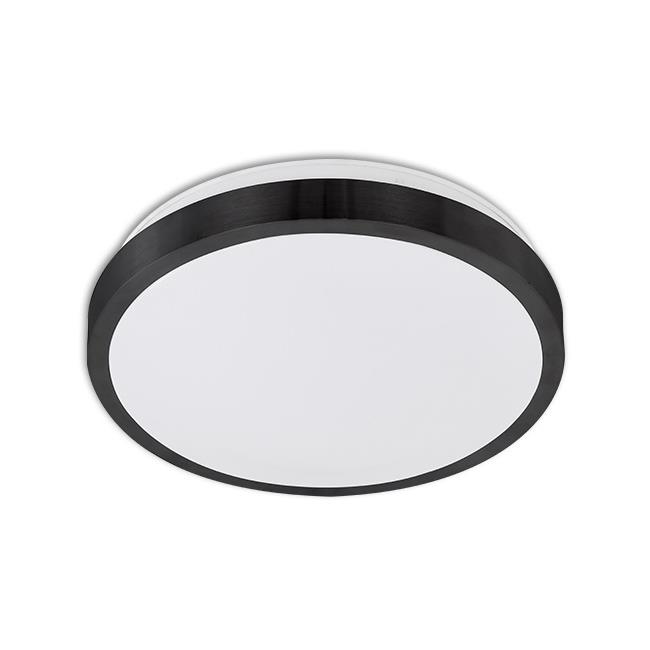 Plafon Solen 2xE27 okrúhly čierny mikrovlnný senzor IP44
