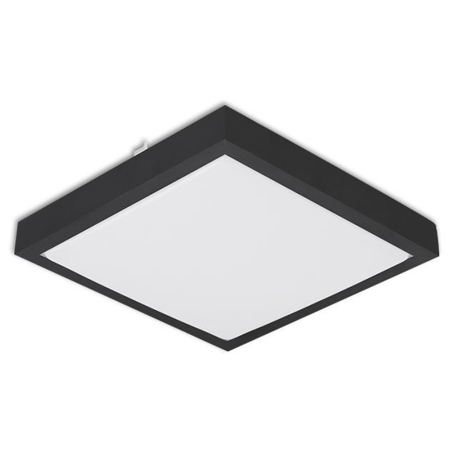 Plafon Solen 2xE27 štvorcový čierny mikrovlnný senzor IP44