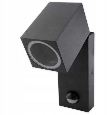 Prisadené LED svietidlo RHINO GU10 + PIR čiernosivé
