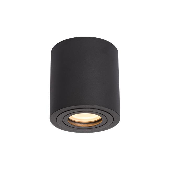 Prisadené svietidlo IP54 GU10 okrúhle 90x95 čierne	