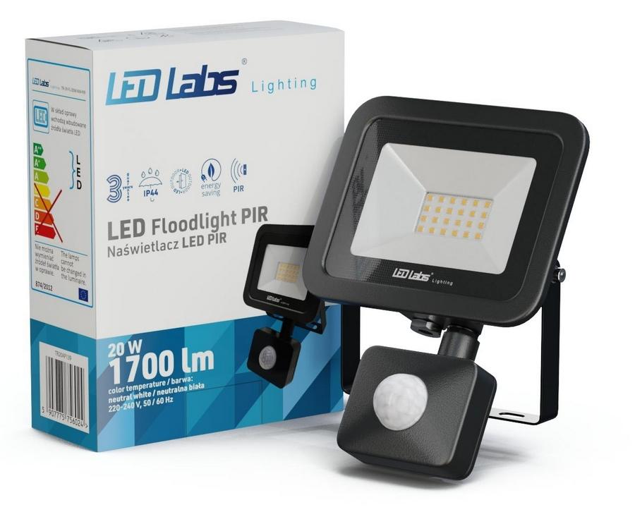 LED REFLEKTOR PROFI 20W NEUTRÁLNA BIELA + PIR + ZÁRUKA 3 ROKY