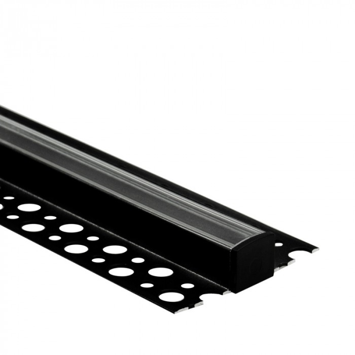 SADA 2m SDK lišta povrchová čierna 12 mm + prieľadná krytka + 4x ukončenie