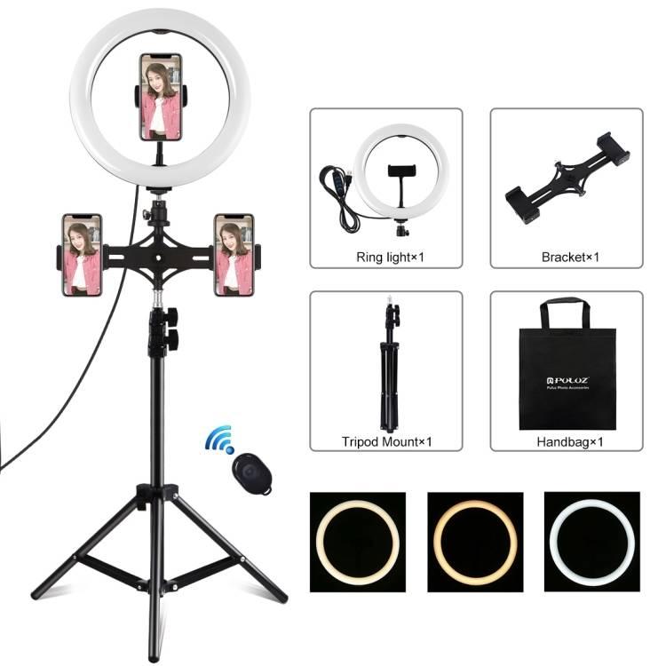 PULUZ LED kruhové svetlo so statívom 26 cm
