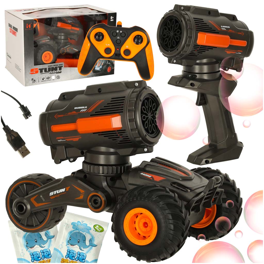 RC auto s bublinkami – Diaľkovo ovládané auto s výrobníkom mydlových bublín a hudbou