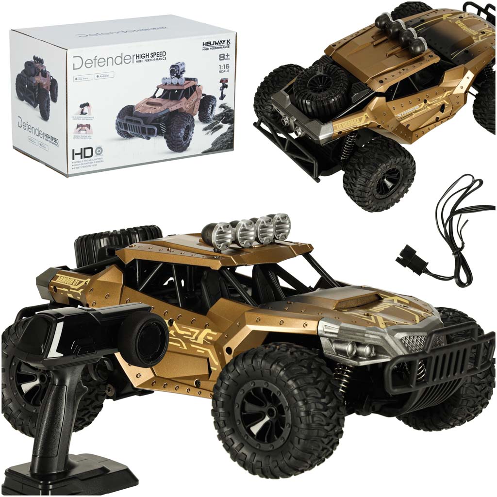 RC terénne driftovacie auto 1:16, 20 km/h – hnedé