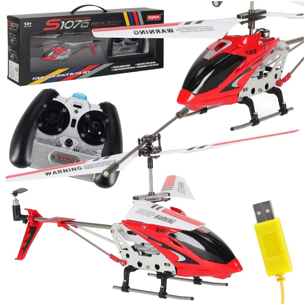 RC vrtuľník SYMA S107G Metal Series – červený s gyroskopom