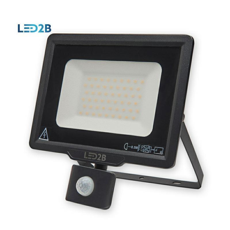 LED REFLEKTOR MHC 50W PIR STUDENÁ BIELA SO SENZOROM PIR