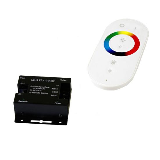 RF KONTROLÉR LED RGB 12V 216W + DIAĽKOVÉ DOTYKOVÉ OVLÁDANIE WHITE