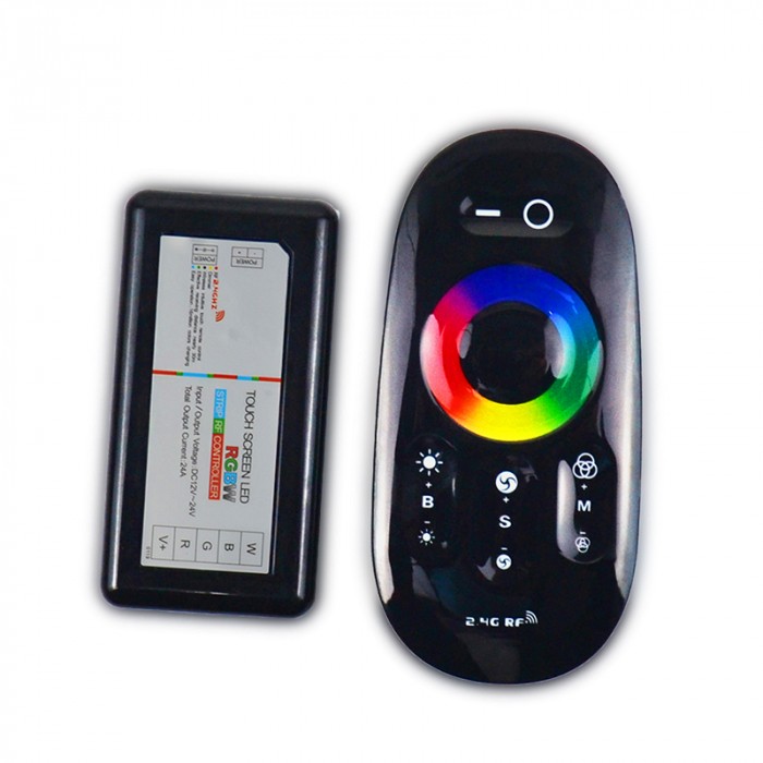 RGBW dotykový ovládač 18A 216W RF BLACK 12-24VDC