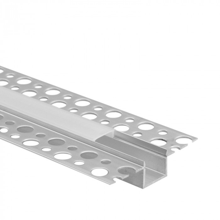 SADA 2m SDK lišta eloxovaná 12mm do sadrokartónu + matná.krytka + 4x ukončenie