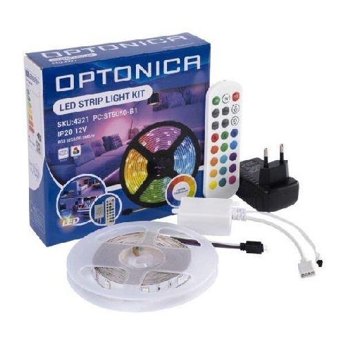 SADA LED pás Adaptér + IR kontrolér + ovládač RGB 30LED 12W RGB 5m 