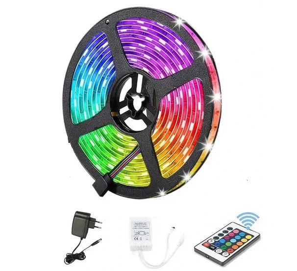 SADA LED pásik SMD 3528 RGB 5m IP67, adaptér + DO