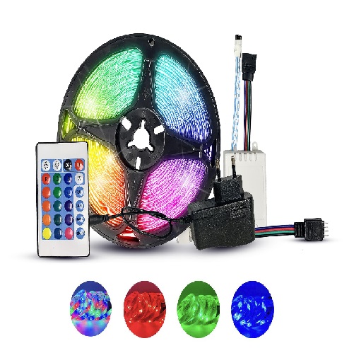 Sada RGB LED pásik vodeodolný 24W 300x SMD2835, IP65 + zdroj + RGB ovládač 5m