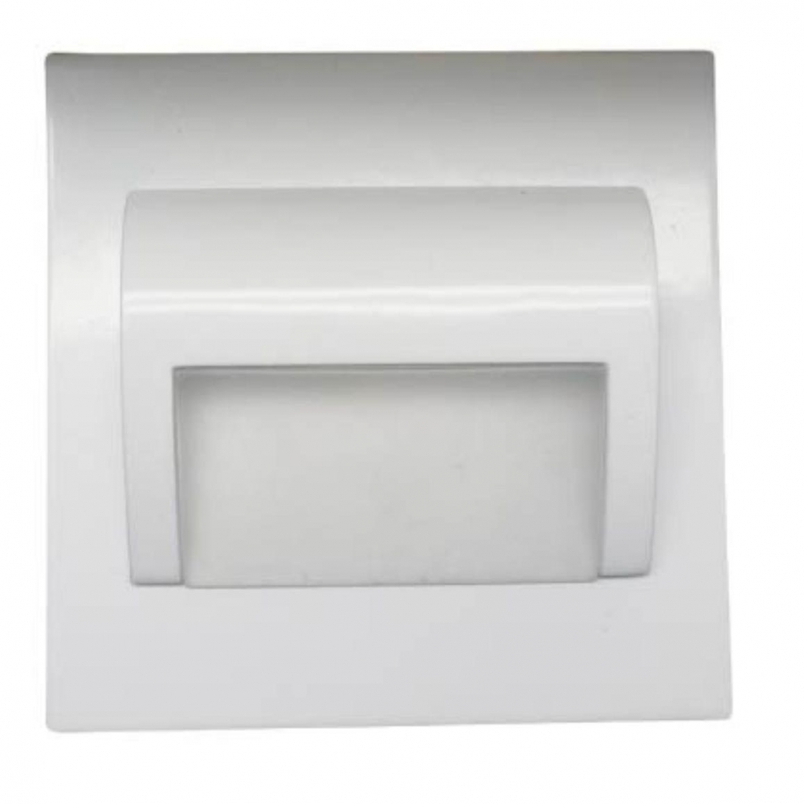 Schodové svietidlo štvorcové - biele , 1,5W , 12V