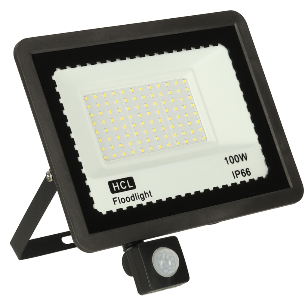 LED reflektor IP66 so snímačom pohybu 100W 6500K – studená biela