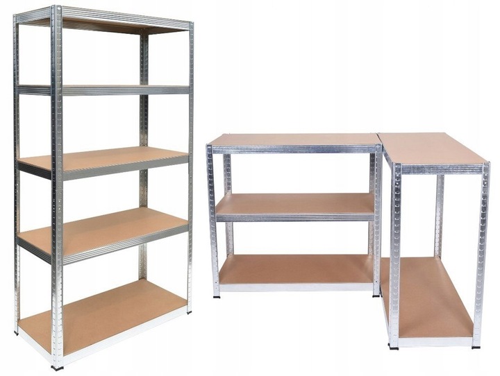 Skladovací kovový regál 5 úrovní – 180 × 90 × 40 cm – nosnosť 875 kg