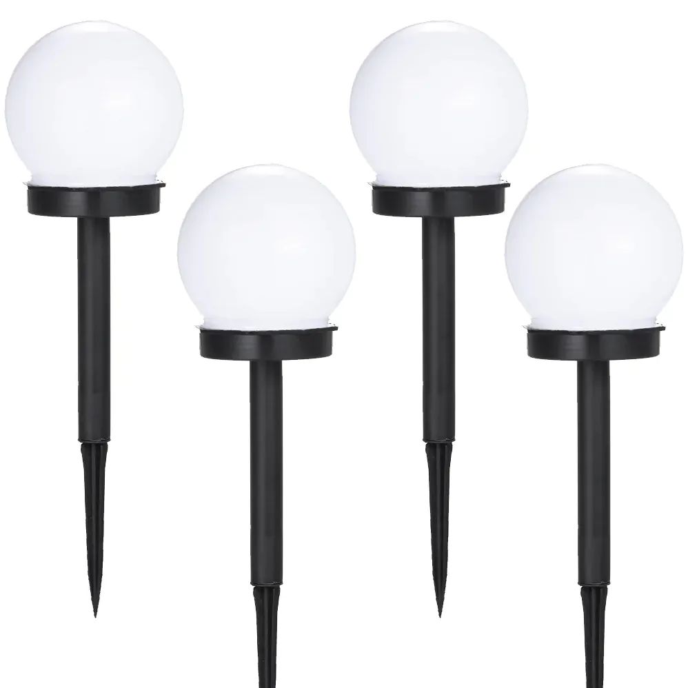 Sada 4 ks solárna guľová LED záhradná lampa