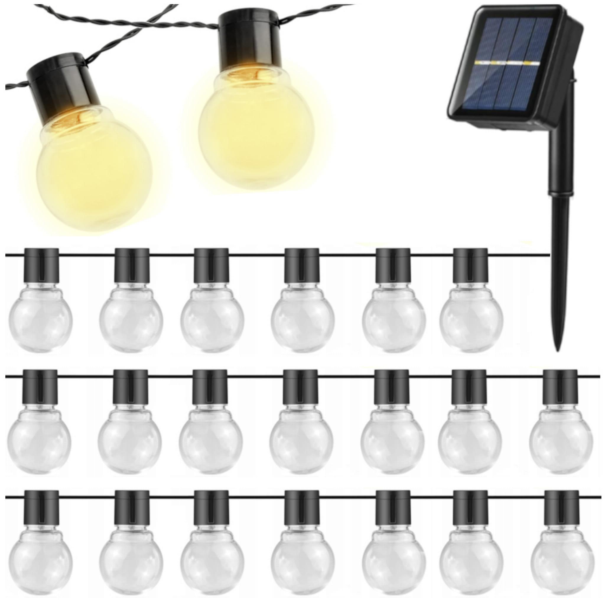 Solárna lampa 5 m + 20 žiaroviek Záhradná solárna IP44 Vonkajšie